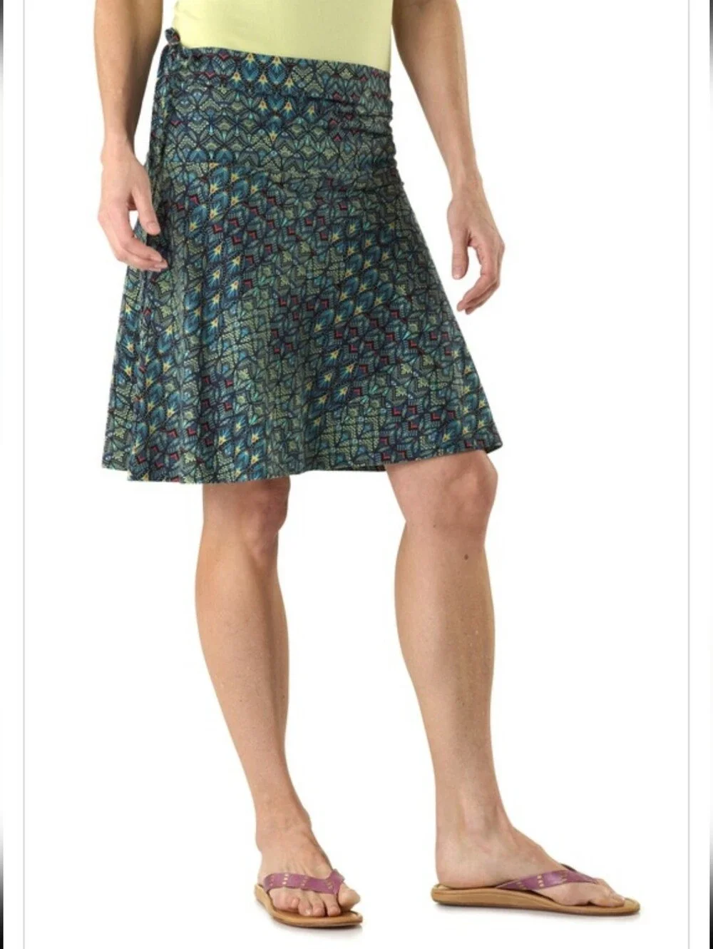Patagonia Convertable Lithia Skirt in Teal & Navy Peacock Organic Cotton Boho S